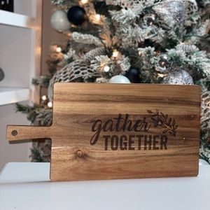 Thanksgiving Gather Together Wood Cutting Board